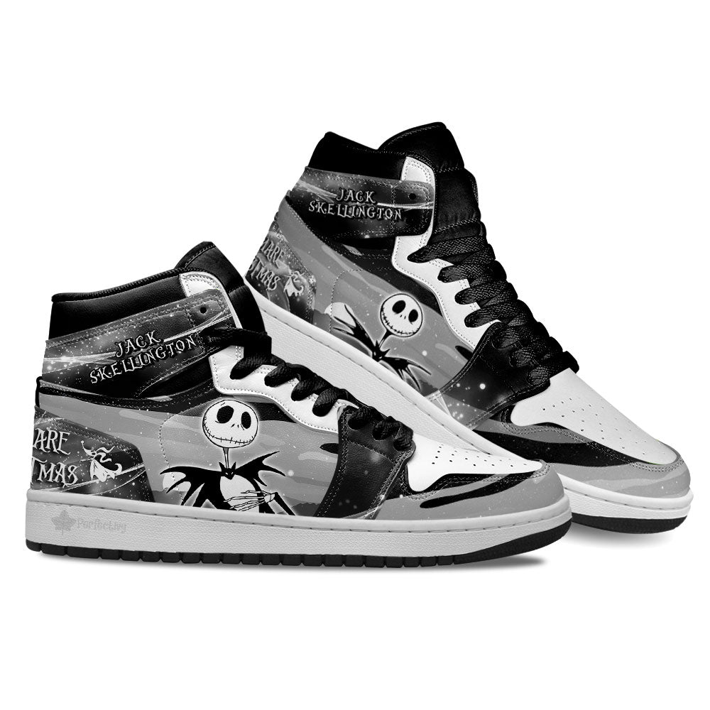 Jack Skellington Characters Silhouette J1s Sneakers Custom PT10
