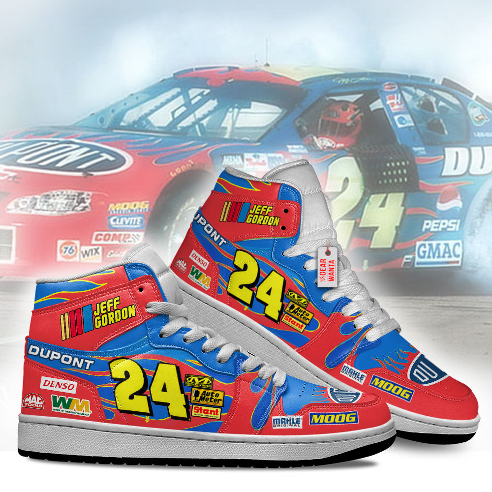 Jeff Gordon Dupont J1s Sneakers Custom #24 Sneakers