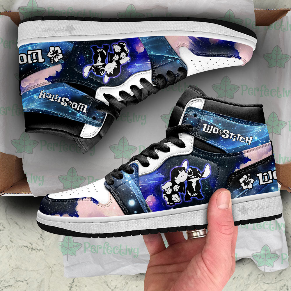 Lilo and Stitch Silhouette J1s Sneakers Custom For Fans Sneakers PT10