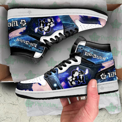 Lilo and Stitch Silhouette J1s Sneakers Custom For Fans Sneakers PT10
