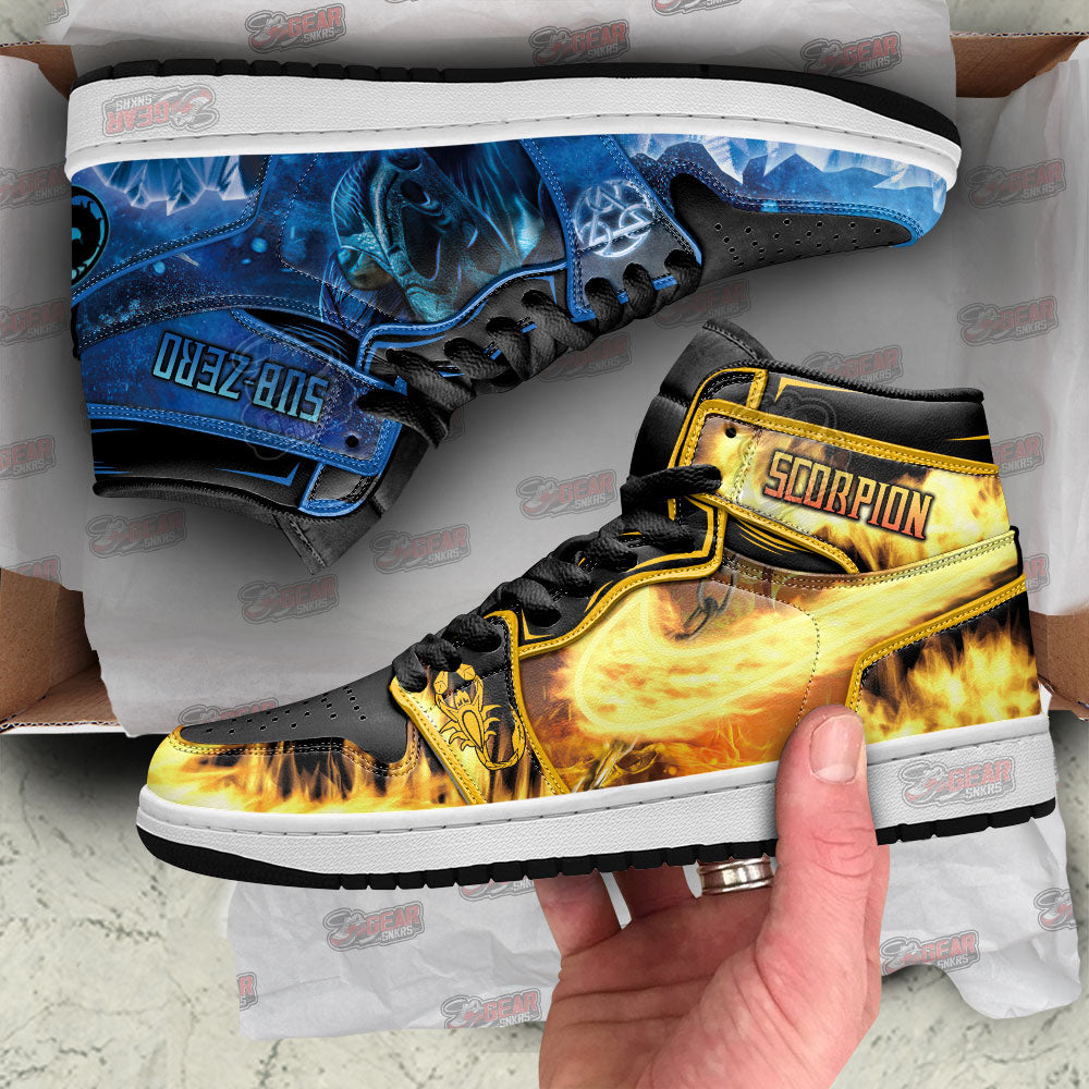 Mortal Kombat Scorpion vs Sub-zero J1s Sneakers Custom