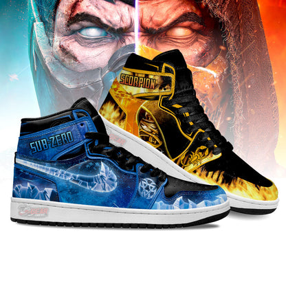 Mortal Kombat Scorpion vs Sub-zero J1s Sneakers Custom
