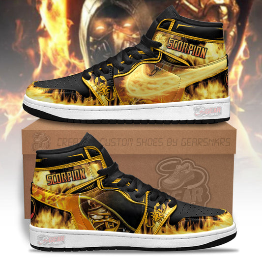 Mortal Kombat Sneakers Scorpion Fire Style
