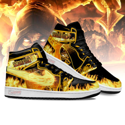 Mortal Kombat Sneakers Scorpion Fire Style