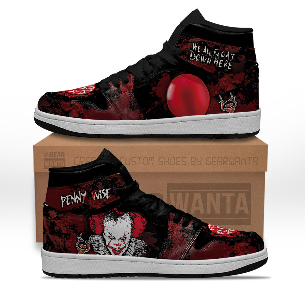 Pennywise IT J1s Sneakers Custom For Horror Fans