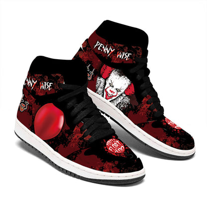 Pennywise IT J1s Sneakers Custom For Horror Fans