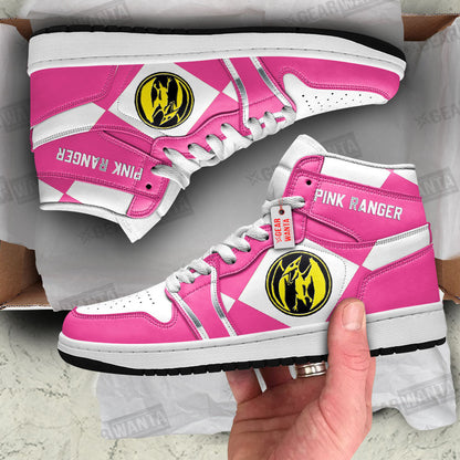 Pink Ranger Mighty Morphin Power Rangers J1s Sneakers Custom TT12