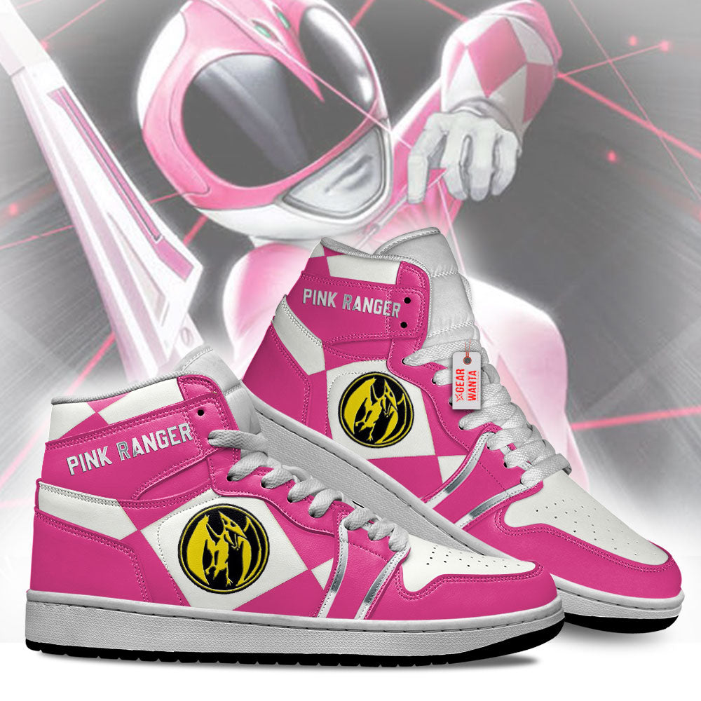 Pink Ranger Mighty Morphin Power Rangers J1s Sneakers Custom TT12