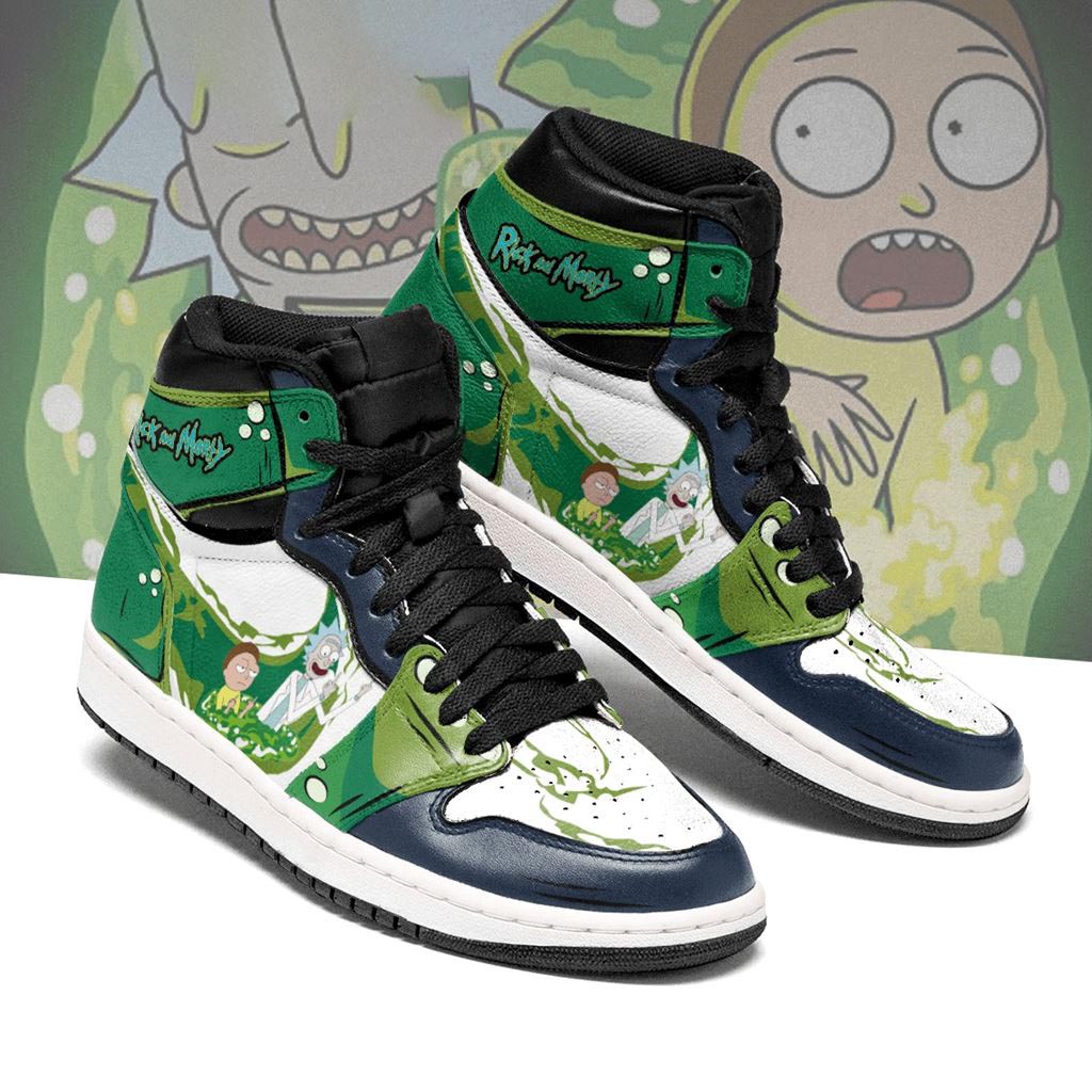 Rick And Morty AJ1s Sneakers Custom Funny Finger BRB02