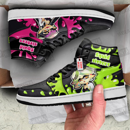 Squid Sisters Splatoon J1s Sneakers Custom For Fans TT20
