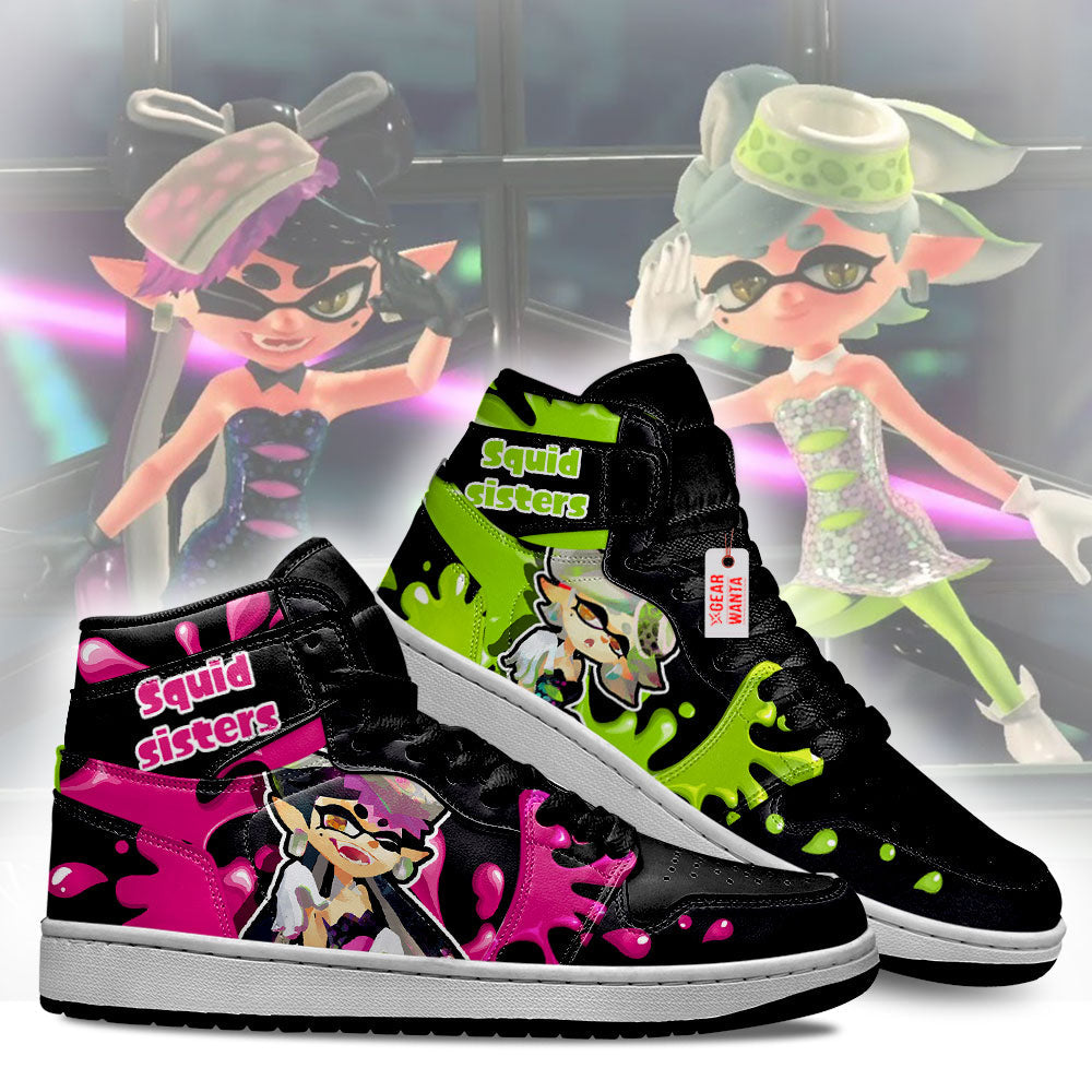 Squid Sisters Splatoon J1s Sneakers Custom For Fans TT20